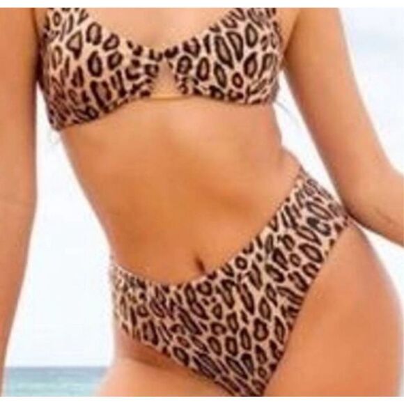 Swiminista Fabulous Leopard Print Bikini bottoms Nwt Medium - Picture 1 of 9
